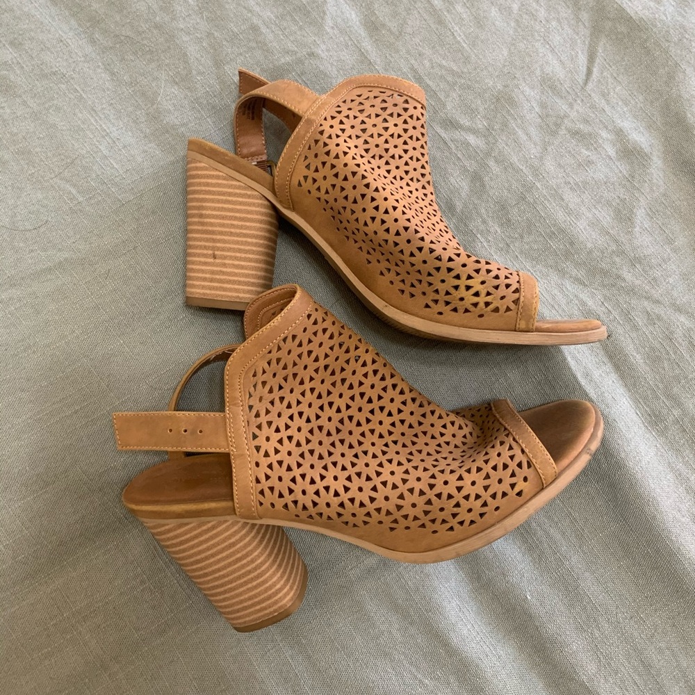 Tan heeled sandals